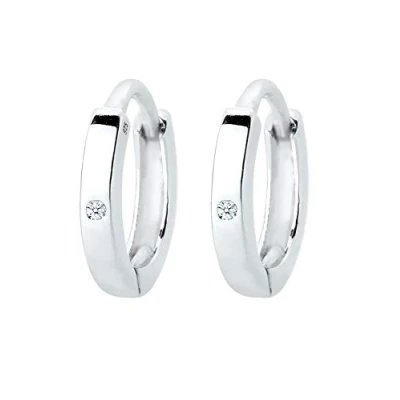 Abbildung von Elli DIAMONDS Ohrringe Damen Creolen Basic mit Diamant (0.01 ct.) in 925 Sterling Silber