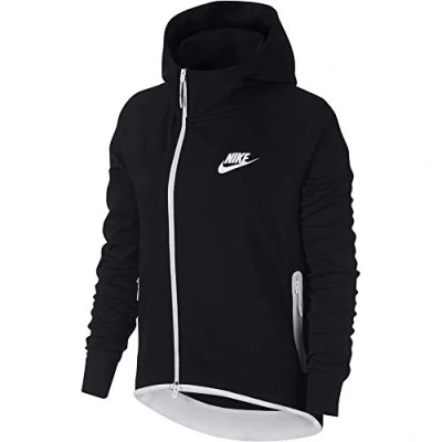 Abbildung von Nike Damen Kapuzenjacke Tech Fleece Cape Full Zip, Black/White, S, 930757 011