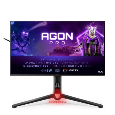Abbildung von AOC Agon Pro AG274QG 27 Zoll QHD Gaming Monitor, 240 Hz, 1 ms, HDR600, G Sync Ultimate (2560x1440, HDMI, DisplayPort, USB Hub) schwarz