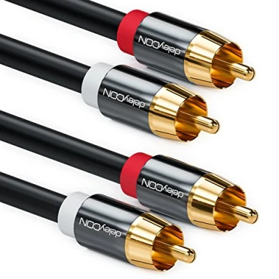 Abbildung von deleyCON HQ Cinch Kabel [10m] 2x RCA Stecker zu Audio &amp; Video