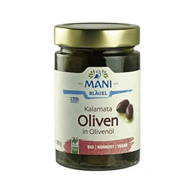 Abbildung von MANI Kalamata Oliven in Olivenöl, bio, 2er Pack (2 x 280 g)