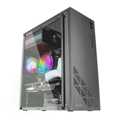 Abbildung von Mars Gaming MC100, ATX Gehäuse, 9 cm FRGB Lüfter, Convect Cool Belüftung, SchwarzMars 1 Grilles + Window, Schwarz