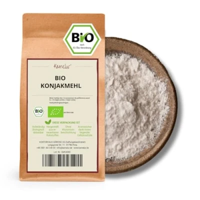 Abbildung von Kamelur Bio Konjakmehl (250g) Glucomannan Pulver Teufelszunge, Konjakwurzelpulver aus kontrolliert biologischem Anbau