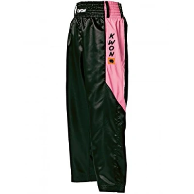 Abbildung von KWON Sporthose Kickboxhose Club Line Hose Kickboxen schwarz pink rose Damen lang Edle Bestickung