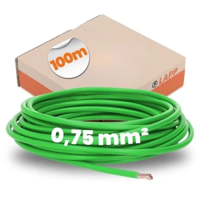 Abbildung von Lapp 4510122, Niederspannungskabel, Grün, Polyvinylchlorid (PVC), Cooper, 0.75 mm², 7,2 kg/km