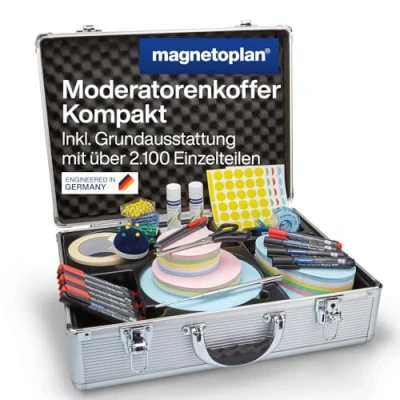 Abbildung von magnetoplan Moderationskoffer KOMPAKT mit Komplett Zubehör HxBxT 340 x 470 165 mm