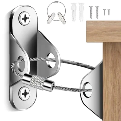 Abbildung von 6 Packungen Anti Kipp Möbelgurte Set, Sicherheits Möbel Wandanker Kit für Babys und Kinder zum Schutz von Haustieren, Schuppen, sicheres Bücherregal, Schrank, Kommode