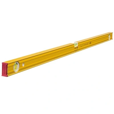 Abbildung von STABILA Wasserwaage Type 80 AS 2, 120 cm, verstärktes Alu Profil, 1 Horizontal Libelle, 2 Vertikal Libellen, integrierte Rutsch Stopper, Made in Germany, Gelb