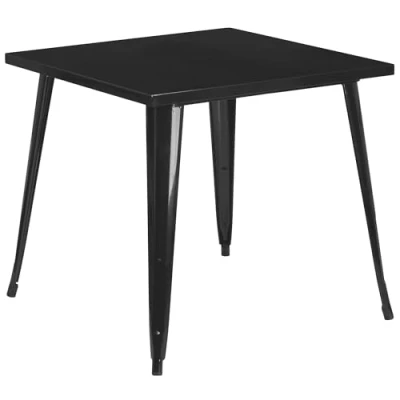 Abbildung von Flash Furniture 31,75 m² Metalltisch für den Außenbereich, Schwarz, 80,6 cm quadratisch