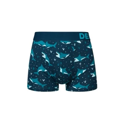 Abbildung von Dedoles Boxershorts Herren &amp; Jungen Unterwäsche Trunks Baumwolle lustige Designs Dinosaurier Hamster Spiele Maulwurf Geschenk, Farbe: Blau, Motiv: Blauer Hai (Gekürzte Boxershorts), Gr. M
