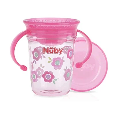 Abbildung von Nûby Tritan™ 360 Wonder Cup mit Handgriffen Rosa 240ml 6 Monate