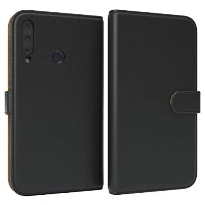 Abbildung von EAZY CASE Tasche kompatibel mit Huawei P40 Lite E Schutzhülle Standfunktion Klapphülle im Bookstyle, Handytasche Handyhülle Flip Magnetverschluss und Kartenfach, Kunstleder, Schwarz