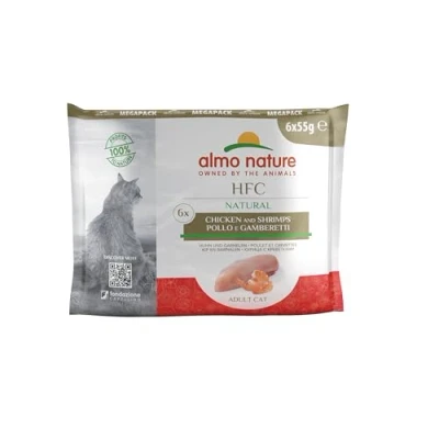 Abbildung von almo nature HFC Natural Megapack Katzenfutter nass Huhn und Garnelen 6 x 55g, 6er Pack (6 55g)