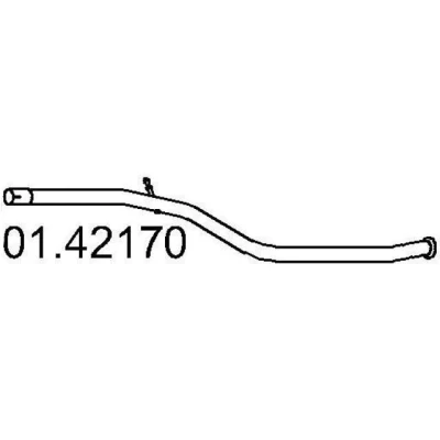 Abbildung von MTS 01.42170 Abgasrohr 1180 hinten für Endschalldämpfer PEUGEOT: 206 Schrägheck