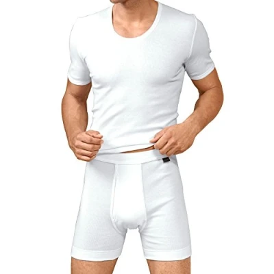 Abbildung von SCHIESSER Essentials Cotton Doppelripp Hose kurz Uni weiß 205178/100 Gr. M