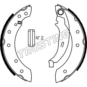Abbildung von TRUSTING 088.222 Bremsbacken 203,0mm 38mm mit Zubehör RENAULT: CLIO 2, TWINGO 1, 3, DACIA: Sandero I, Logan I MCV, Limousine