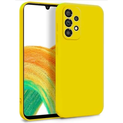Abbildung von MyGadget Hülle für Samsung Galaxy A33 5G Zweilagige Handyhülle mit Kameraschutz Cover Innenfutter &amp; Silikon außen Gelb