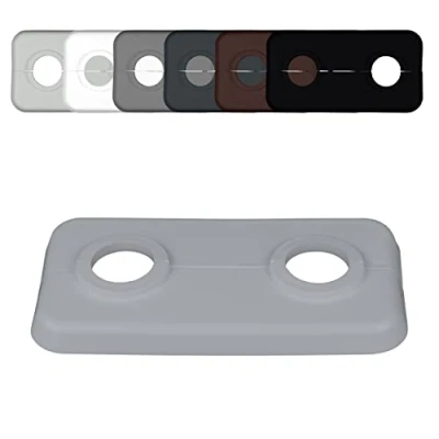Abbildung von FUX 5 STÜCK Doppel Heizungsrohr Rosette, 12mm 21,3mm, 2 teilig, Heizung, Rohrabdeckung, Abdeckrosetten, Verkleidung, Heizkörper Rosetten, Polypropylen in Sonderfarben (15mm, RAL 7040)