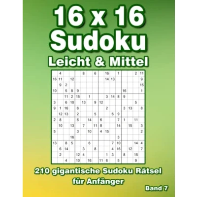 Abbildung von Sudoku für Erwachsene 16x16: 210 Große in Leicht &amp; Mittel