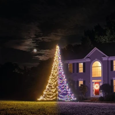 Abbildung von Fairybell Fahnenmast Weihnachtsbäume Luminous Switch 4 Meter 1500 LED Leuchten