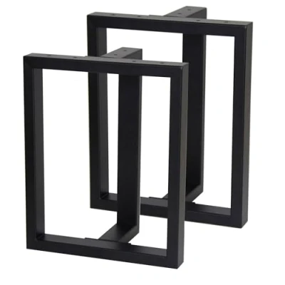 Abbildung von Natural Goods Berlin 2X Tisch Kufen T Form Schwerlast Bank Gestell aus Metall Möbel stabil Beine für Couchtisch &amp; Sitz Füße in Schwarz Bein 35x42 cm