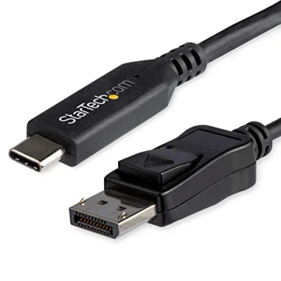 Abbildung von StarTech.com 1m USB C auf DisplayPort 1.4 Kabel 8K/5K/4K Typ DP Alt Mode Videoadapter/Kabel HBR3/HDR/DSC 8K 60Hz Monitor C/Thunderbolt 3 kompatibel (CDP2DP141MB)