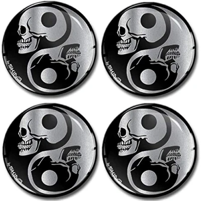 Abbildung von SkinoEu Aufkleber Autoaufkleber für Radkappen Nabenkappen Nabendeckel Radnabendeckel Rad 65mm Schädel Totenkopf A 8265