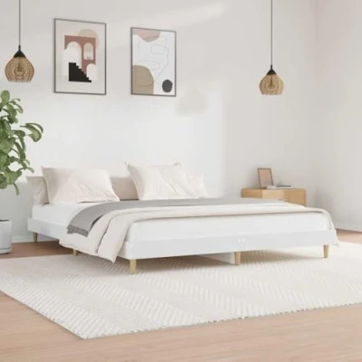 Abbildung von vidaXL Bett Bettgestell Weiß 120x200 cm Holzwerkstoff