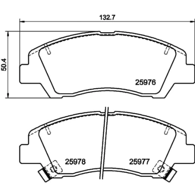Abbildung von HELLA 8DB 355 023 001 Bremsbelagsatz mit akustischer Verschleißwarnung Zubehör HYUNDAI: i10 II Schrägheck, III Limousine