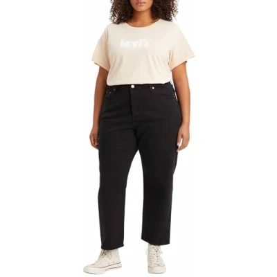 Abbildung von Levi&#039;s Plus 501 CROP Jeans Straight Leg black, Damen, Größe: 56, Black