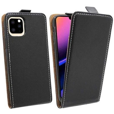 Abbildung von cofi1453® Flip Case kompatibel mit iPhone 11 PRO Handy Tasche vertikal aufklappbar Schutzhülle Klapp Hülle Schwarz
