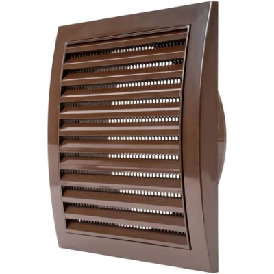 Abbildung von Ø150mm 190 x mm Lüftungsgitter mit integriertem Schädlingsschutz, stabil, Lüftungsgitter, HVAC Lüftungsschlitzabdeckung, Abluftkanalabdeckung, Ablufthaube (Ø15 cm, Braun)