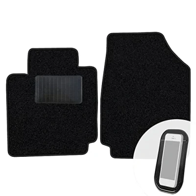 Abbildung von moto MOLTICO Vorne Fußmatten Auto Velours Autoteppiche Schwarz Automatten Set 2 teilig passend für Nissan Micra 2003 2010