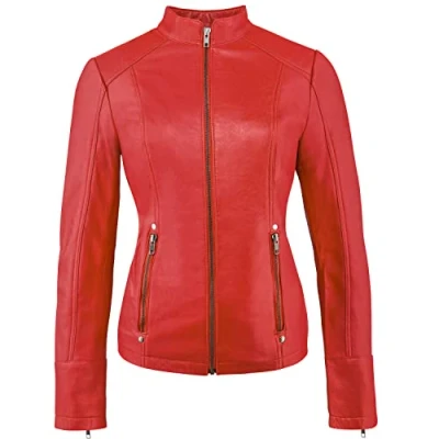 Abbildung von Urban Leather Fashion Lederjacke Rt01, Rot, Größe 48, 4XL