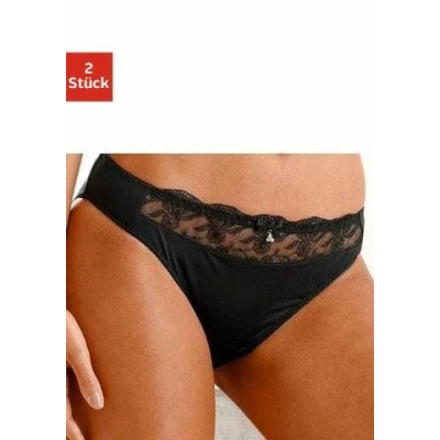 Abbildung von Lascana Slip PACK OF 2 Schwarz weiß, Damen, Größe: 36/38, weiß
