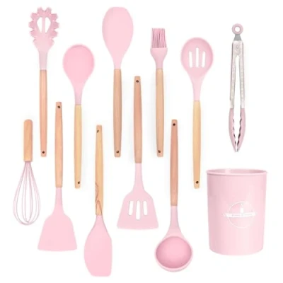 Abbildung von Intirilife Kochbesteck Set (Set, 12 tlg., Set), Küchenutensilien Zange Schneebesen Pfannenwender Schöpfkelle