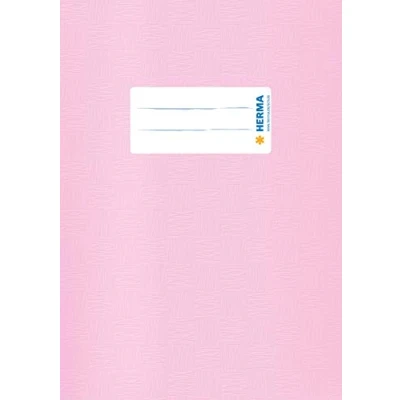 Abbildung von HERMA 19862 Heftumschläge A5 Bast Rosa, 10 Stück, Hefthüllen mit Beschriftungsetikett &amp; Baststruktur aus strapazierfähiger abwischbarer Polypropylen Folie, Heftschoner Set für Schulhefte, farbig