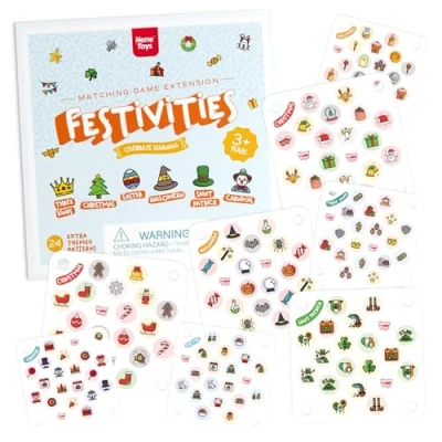 Abbildung von Nene Toys Marienkäfer Gedächtnisspiel Erweiterung mit 24 extra Festtagsmustern Karten Set für Kinder ab 3 Jahren Sammlung von Weihnachten, DREI Könige, Ostern, Halloween, Karneval