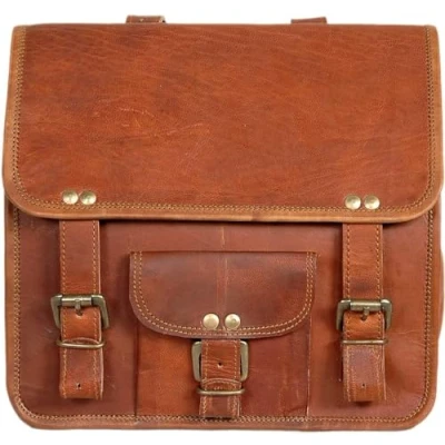 Abbildung von american blue Leder Fahrradtasche Vintage Motorrad Satteltasche Ledertasche Reisetasche