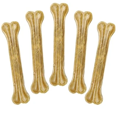 Abbildung von Schecker Hundeknochen Kauknochen aus Rinderhaut 5 Stück á 32 cm je ca. 420g 1. Wahl sauber gepresst Kaustange