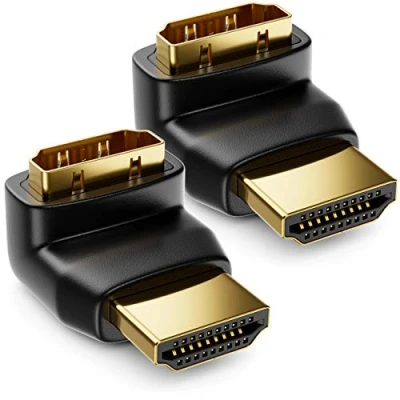 Abbildung von deleyCON 2 HDMI 90 Winkeladapter im Set Typ A 4K UHD 3D Full HD Kabel