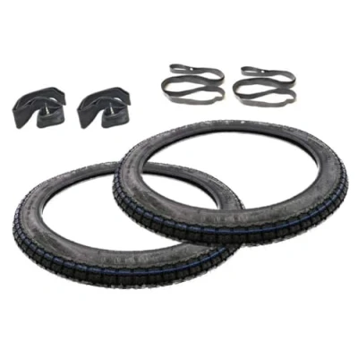 Abbildung von Streetparts24 Reifen + Schlauch Felgenband Set 2.50 x 19 Zoll für Zündapp Hercules Kreidler Puch Mofa Moped Mokick (23x2,50)