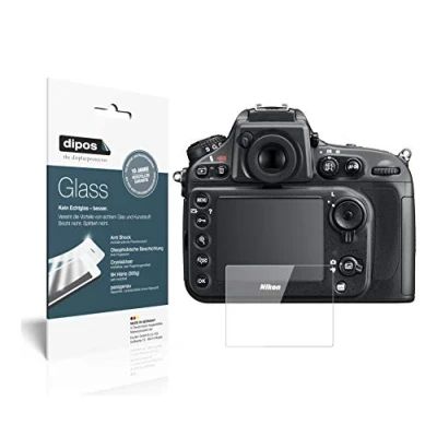 Abbildung von dipos I 2X Displayschutz klar kompatibel mit Nikon D810E Schutzfolie 9H Anti Shock