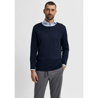 Abbildung von Selected Homme Slhrome LS CREW NECK B NOOS Strickpullover, Herren, Größe: Large, Dark sapphire