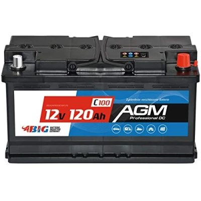 Abbildung von BIG Solarbatterie 12V 120Ah (C100) AGM Technologie Versorgungsbatterie autarker Stromspeicher Bootsbatterie Mover Wohnmobil Akku auslaufsicher