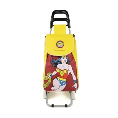 Abbildung von Excelsa Superhelden Einkaufswagen, Fassungsvermögen 38 l, Abnehmbarer Beutel, wasserabweisend, Wonder Woman