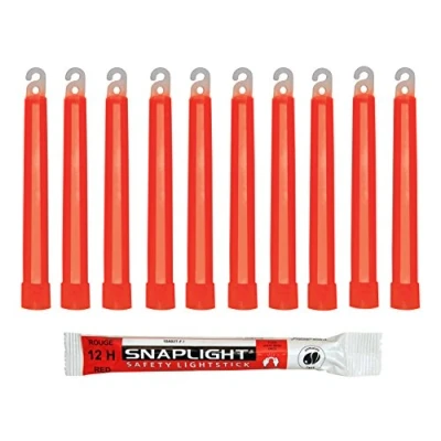 Abbildung von Cyalume SnapLight Knicklichter in Rot (500 er Pack) 15 cm Glow Sticks mit Haken am Ende ultra helle Light einer Leuchtdauer von 12 Stunden