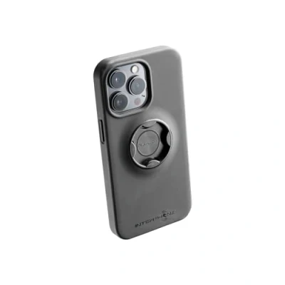 Abbildung von INTERPHONE Spezielle iPhone 14 PRO Hülle für QUIKLOX Lenker oder Spiegelvorbauten Modular System Motorrad Handyhalter Schnellverschlusshaken