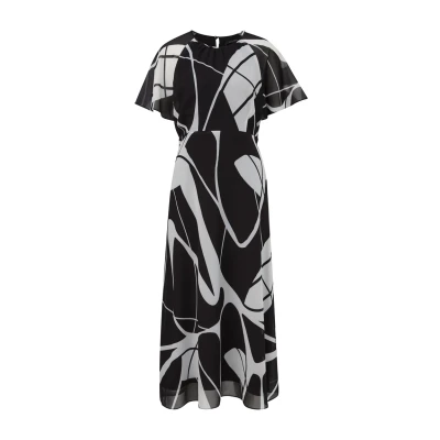 Abbildung von comma Maxi Chiffonkleid mit Allover Print