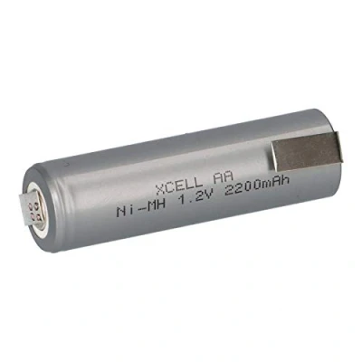 Abbildung von Akku Mignon AA 2200mAh 1,2V NiMh mit Z Lötfahne Flattop Hochstrom wiederaufladbar